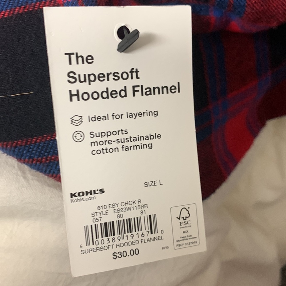 NWT The Supersoft Hooded Flannel Boys Large - Picture 6 of 6